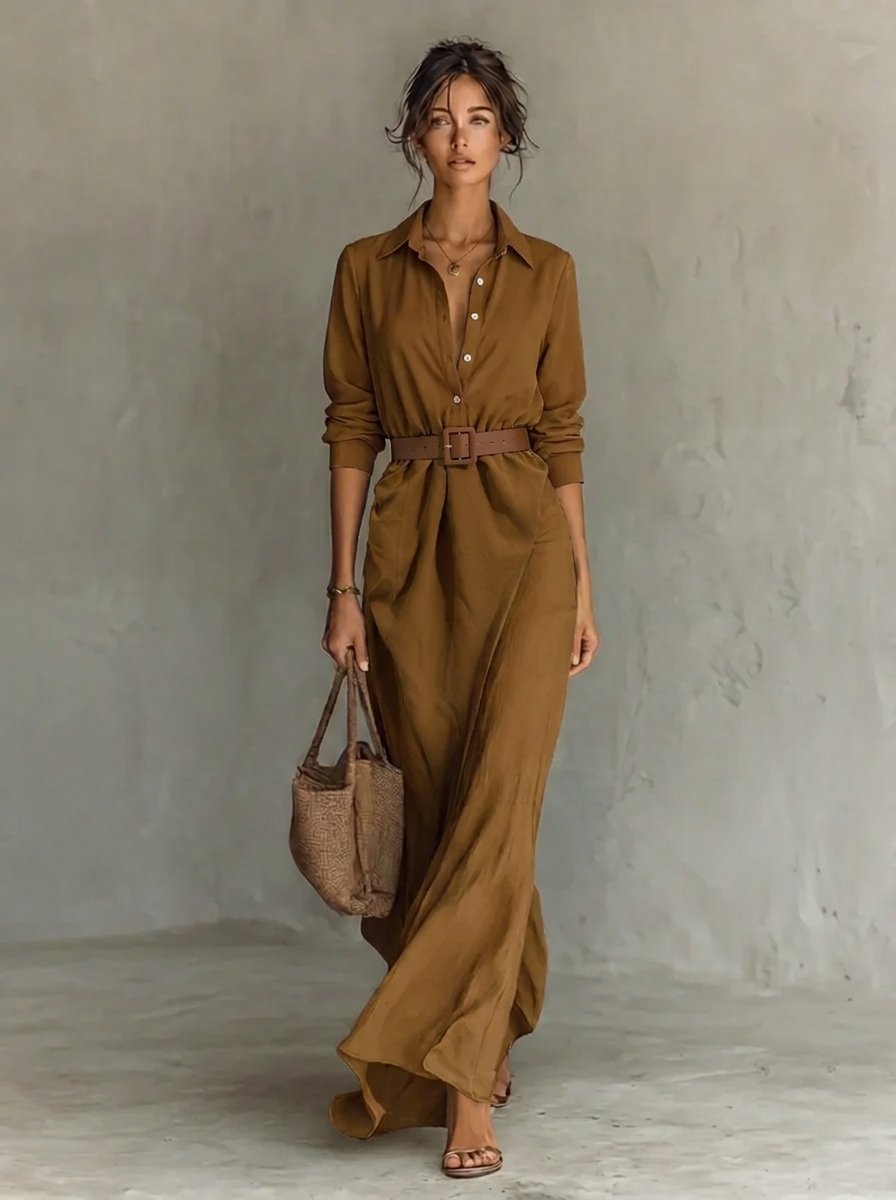 Isabella | Modern And Figure-Defining Long-Sleeved Maxi Dress