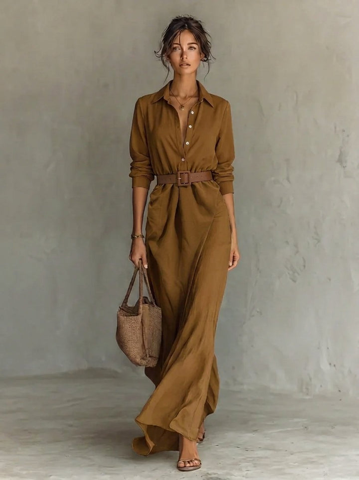 Isabella | Modern And Figure-Defining Long-Sleeved Maxi Dress