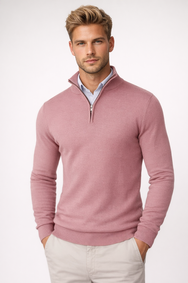 Arthur | Modern And Versatile Half Zip High Neck Sweater