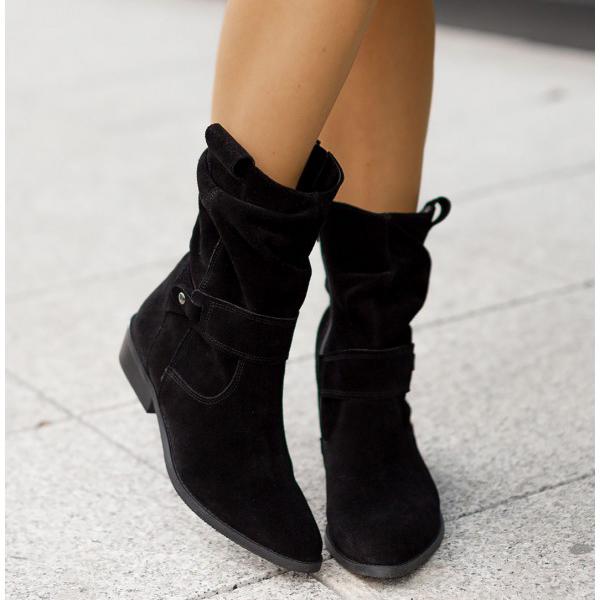 Chloe | Slouch Ankle Boots With Fold-Over Cuff