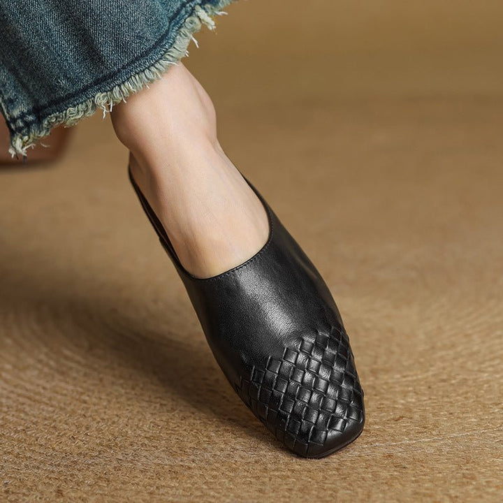 Grace | Mule eleganti e senza tempo in vera pelle intrecciata