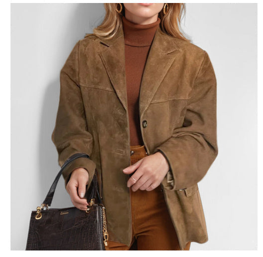 Jessika | Blazer in camoscio lussuoso e raffinato