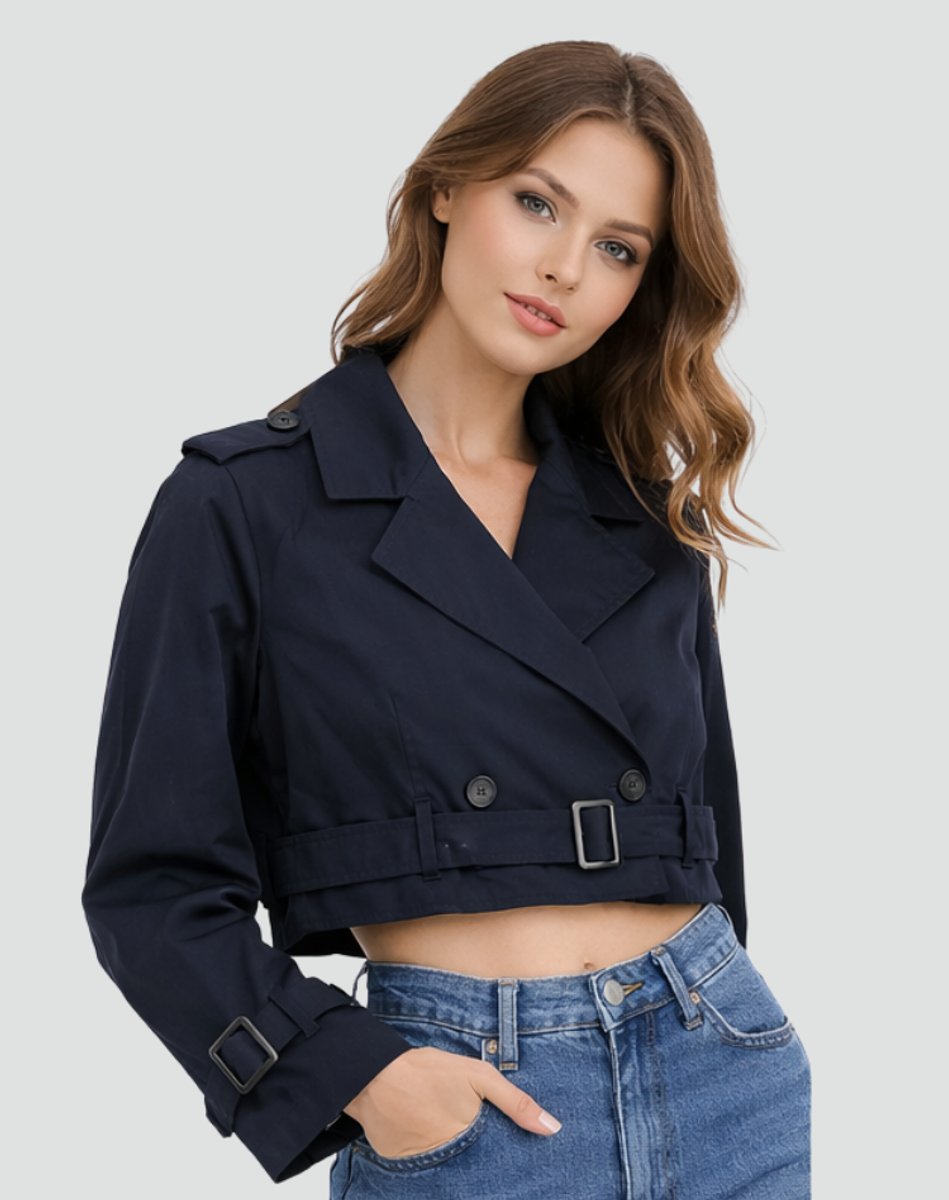 Olivia | Eleganter kurzer taillierter Trenchcoat