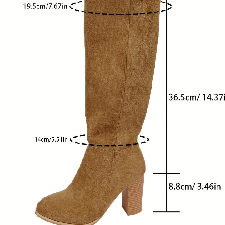 Isabella | Elegant And Versatile Block Heel Knee High Boots