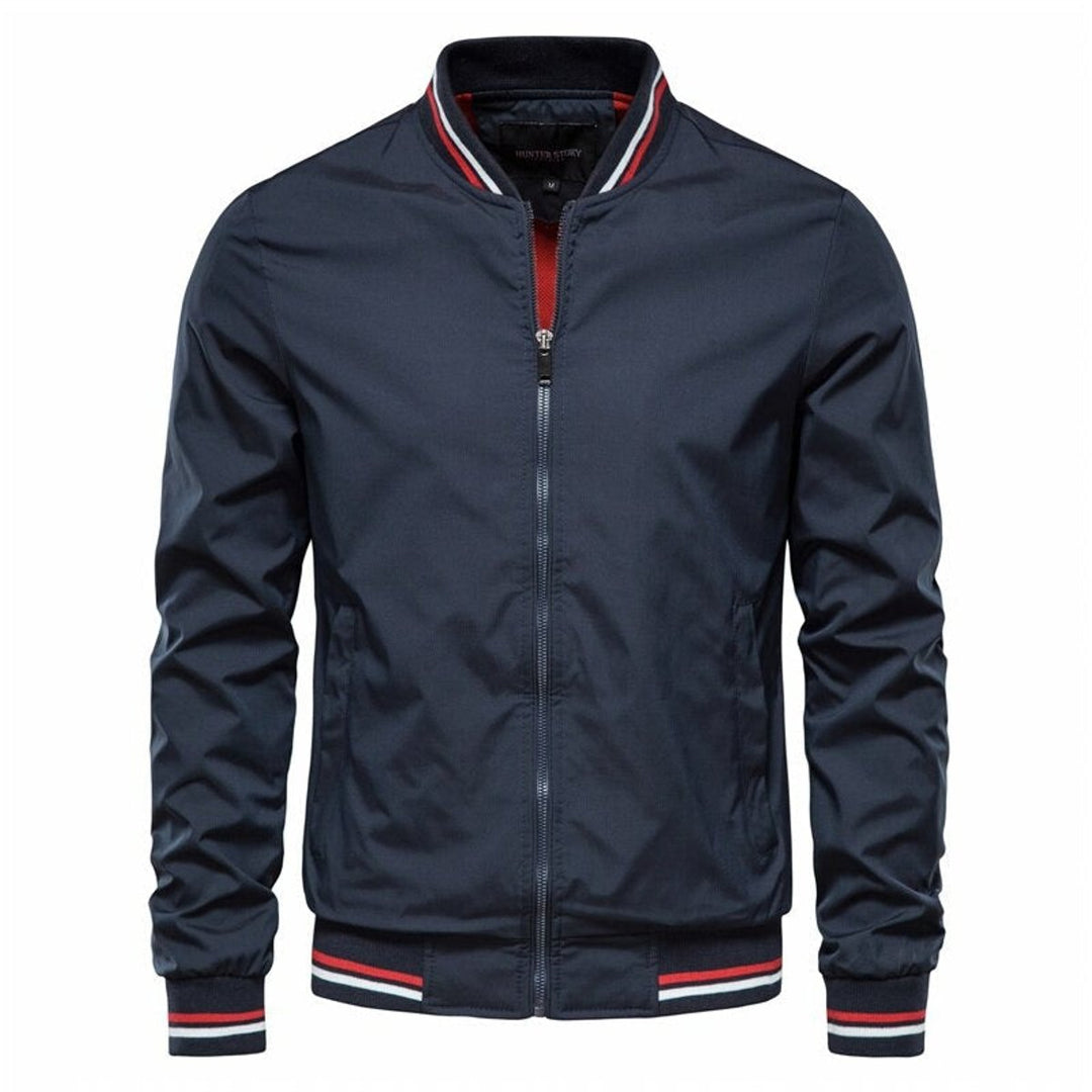 Mason | Modern And Sporty Contrast Ribbed Bomber Jacket