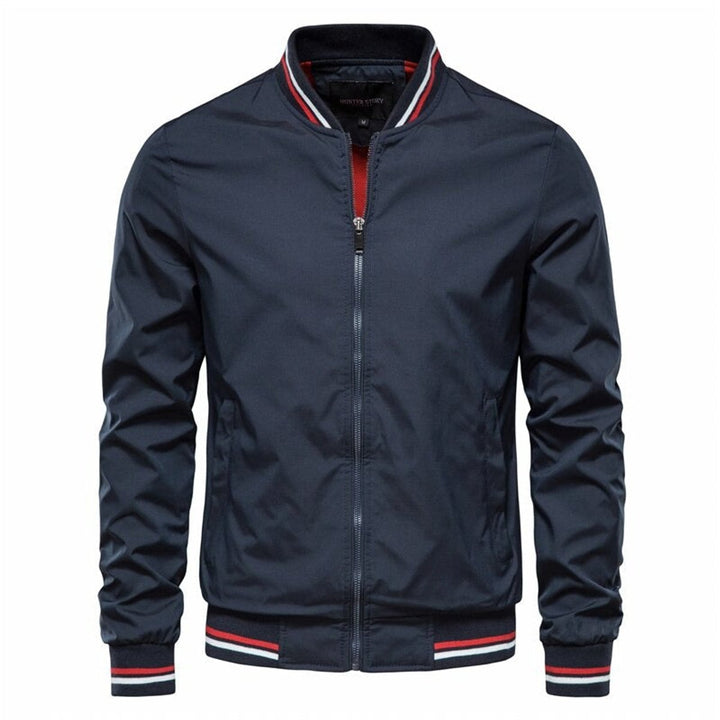Mason | Modern And Sporty Contrast Ribbed Bomber Jacket