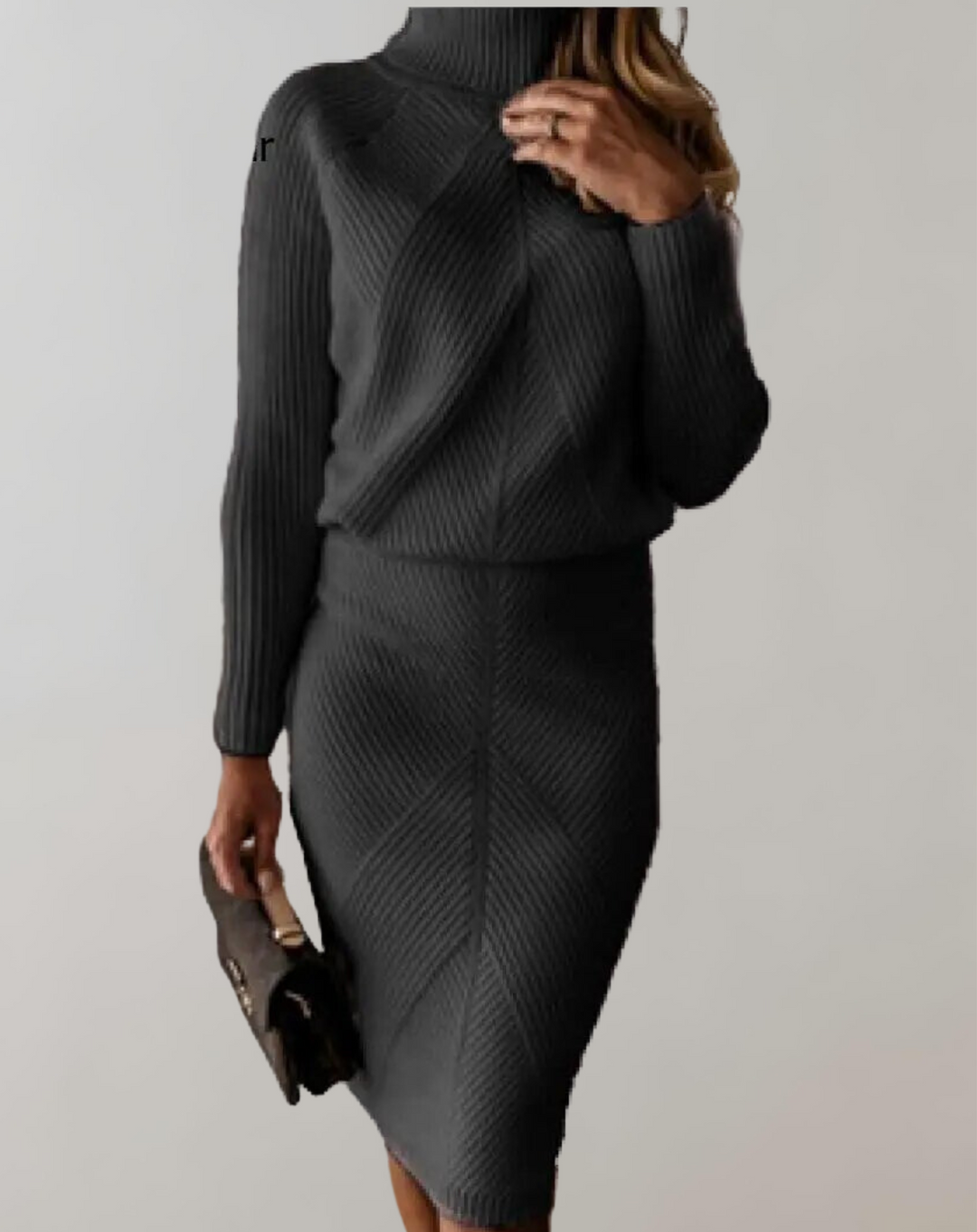 Chloe | Kuscheliges und elegantes zweiteiliges Strick-Set mit Rollkragen