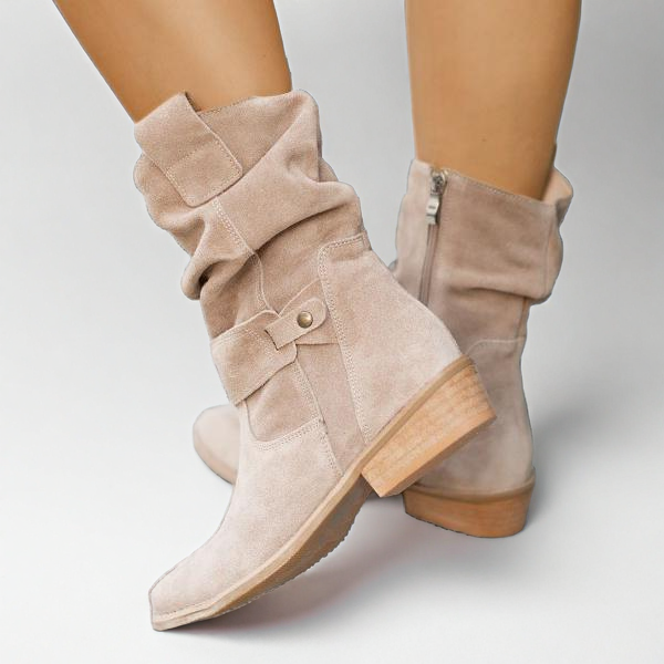 Chloe | Slouch Ankle Boots With Fold-Over Cuff