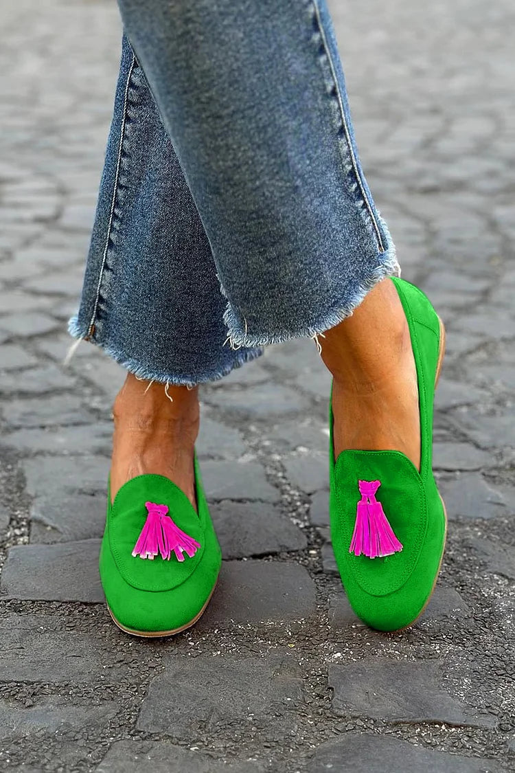 Camille | Stylish Women's Pointed-Toe Fringe Loafers