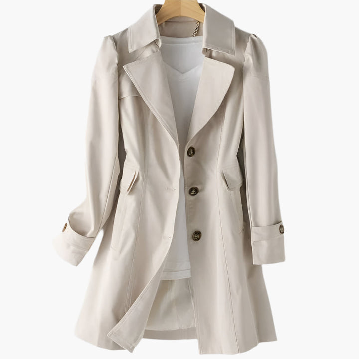 Elena | Zeitloser und vielseitiger langer Trenchcoat