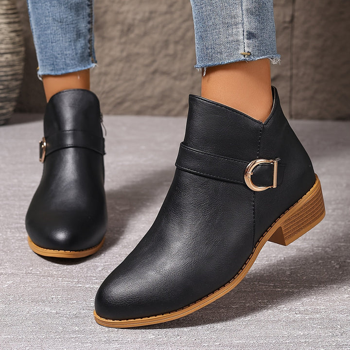 Eliana | Stylish Buckle-Strap Chelsea Ankle Boots