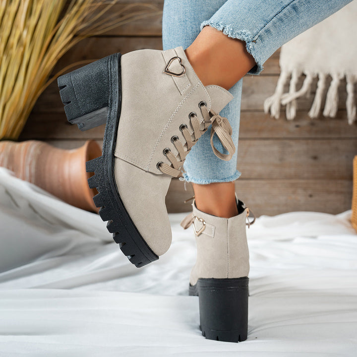 Sofia | Stylish Block-Heel Lace-Up Ankle Boots
