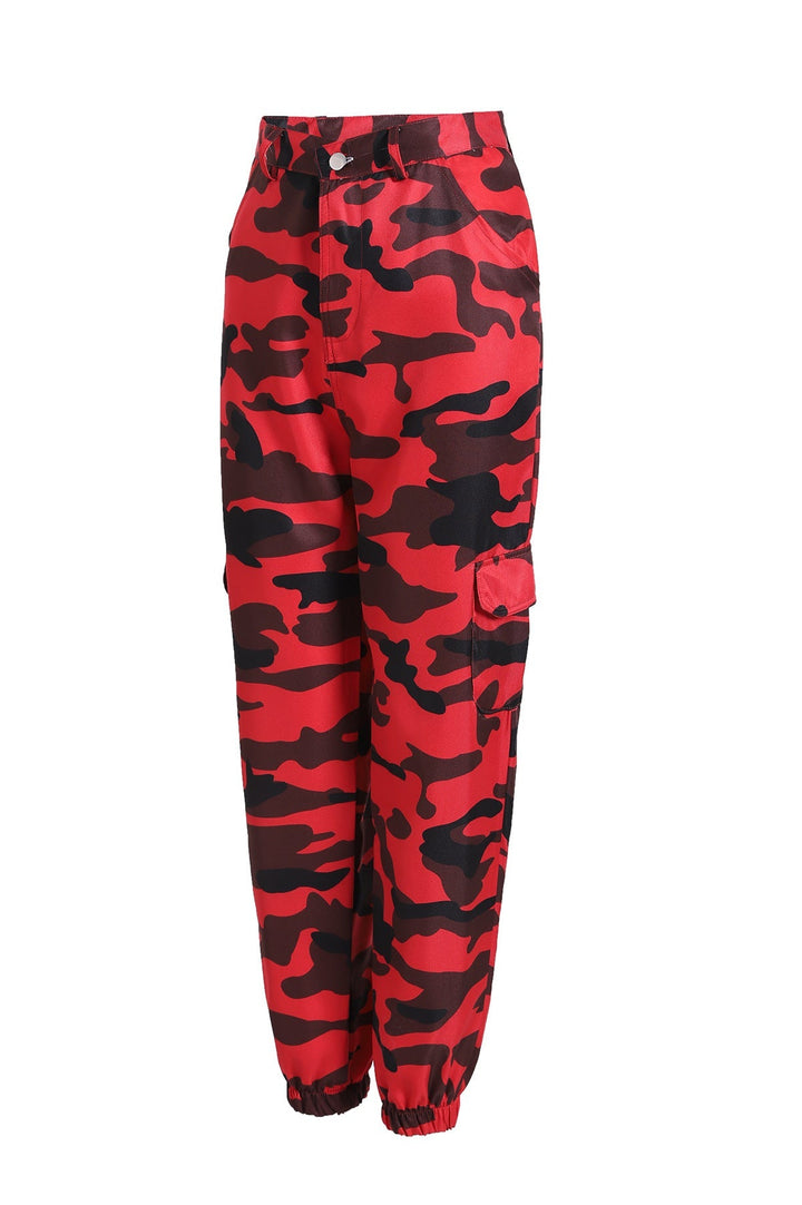 Lydia | Pantalon cargo camouflage audacieux et élégant