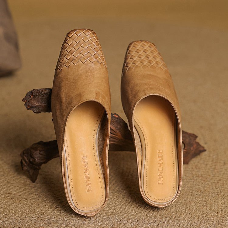 Grace | Mule eleganti e senza tempo in vera pelle intrecciata
