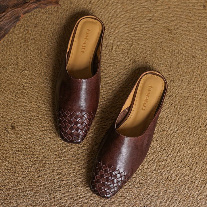 Grace | Mule eleganti e senza tempo in vera pelle intrecciata