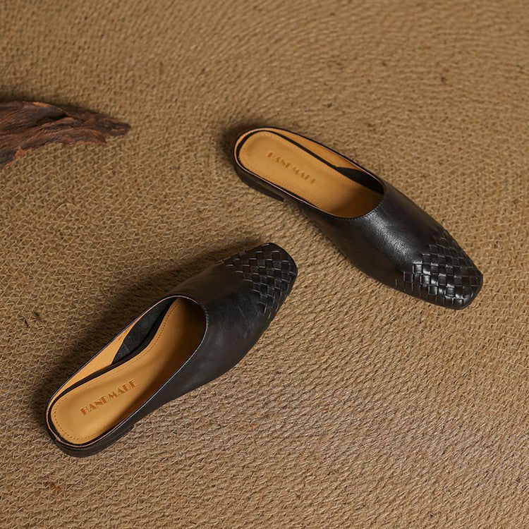 Grace | Mule eleganti e senza tempo in vera pelle intrecciata
