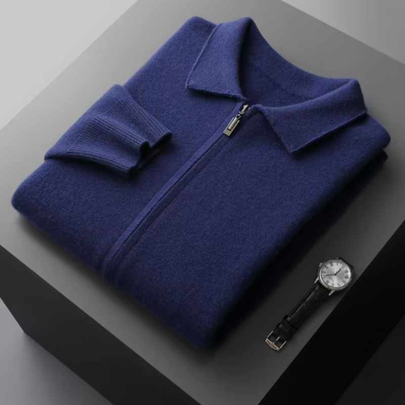 Victor | Cardigan en maille moderne et confortable à fermeture éclair intégrale
