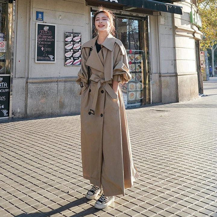 Camille | Trench-coat long oversize élégant avec ceinture à la taille