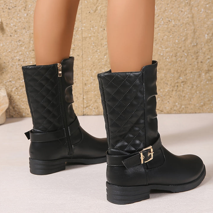 Mila | Comfortable and Timeless Mid-Calf Buckle Boots
