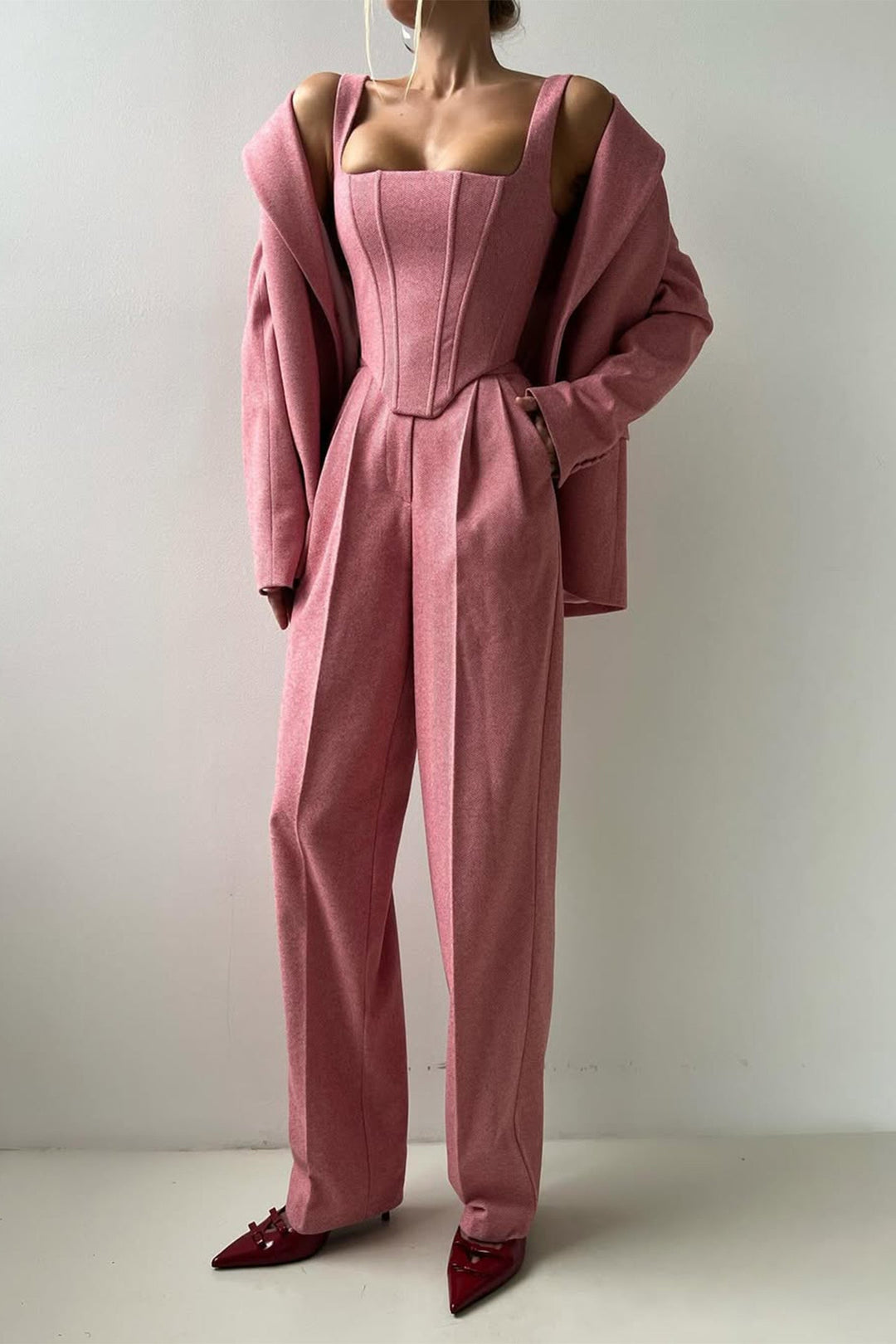 +Eleanor | Women's Double-Breasted Three-Piece Blazer Set