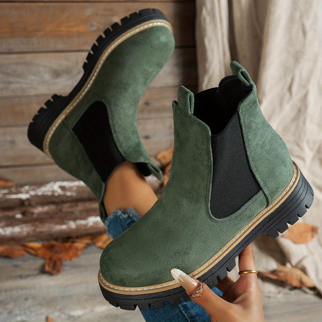 Olivia | Classic Chelsea Platform Ankle Boots