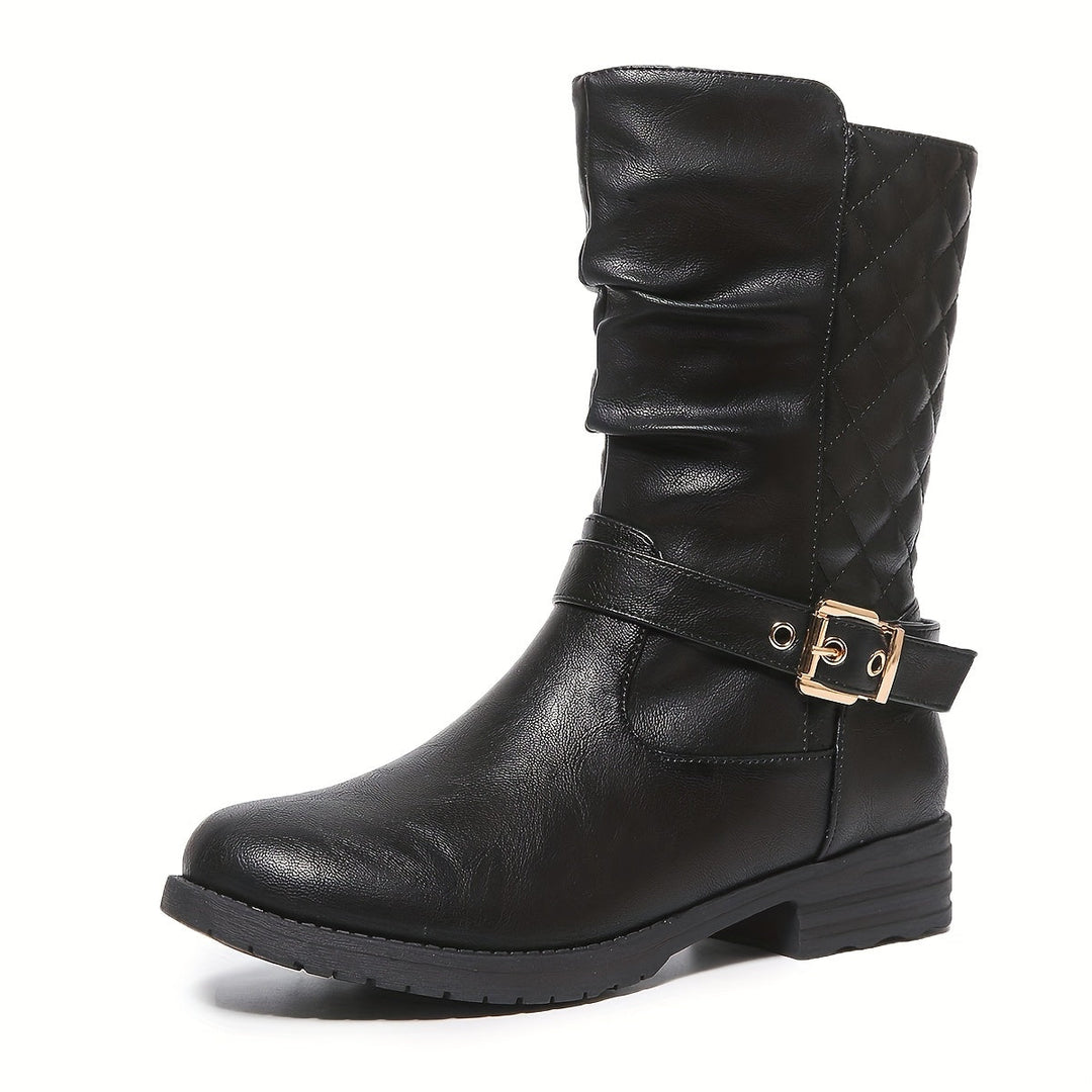 Mila | Comfortable and Timeless Mid-Calf Buckle Boots