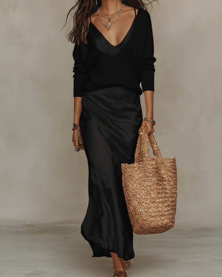 Eleanor | Elegant and Comfortable Long Sleeved Midi Dress