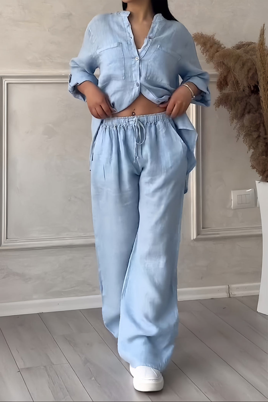 Maya | Elegantes und luftiges zweiteiliges Sommer-Leinen-Set