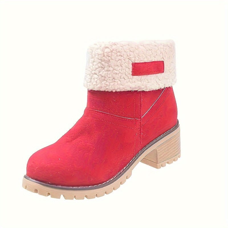 Elena | Cozy And Fleece-Lined Boots with Block Heel