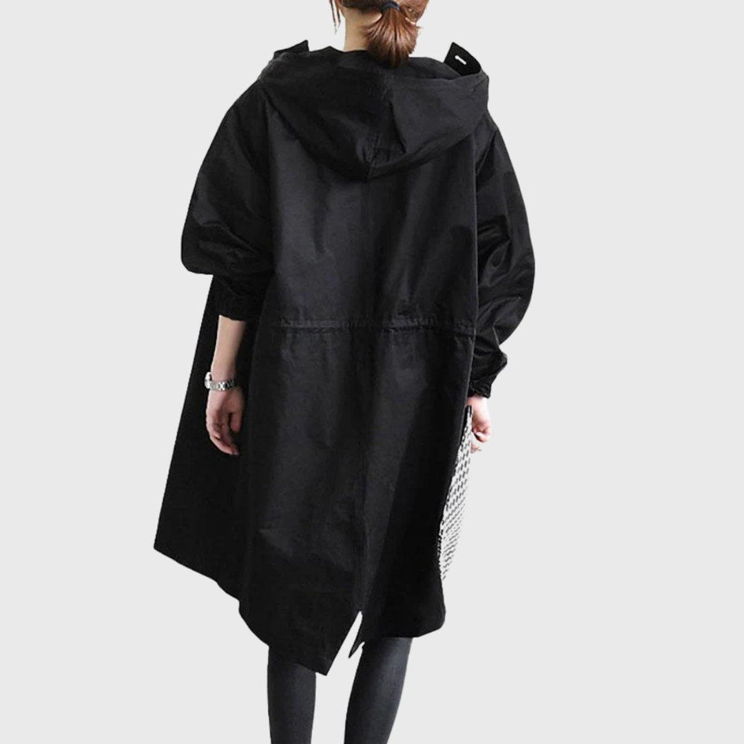 Beatrice | Trench-coat long à capuche, élégant et résistant à l’eau