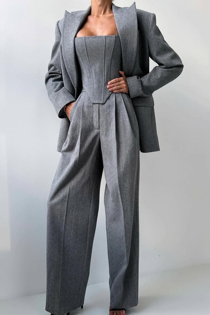 +Eleanor | Women's Double-Breasted Three-Piece Blazer Set