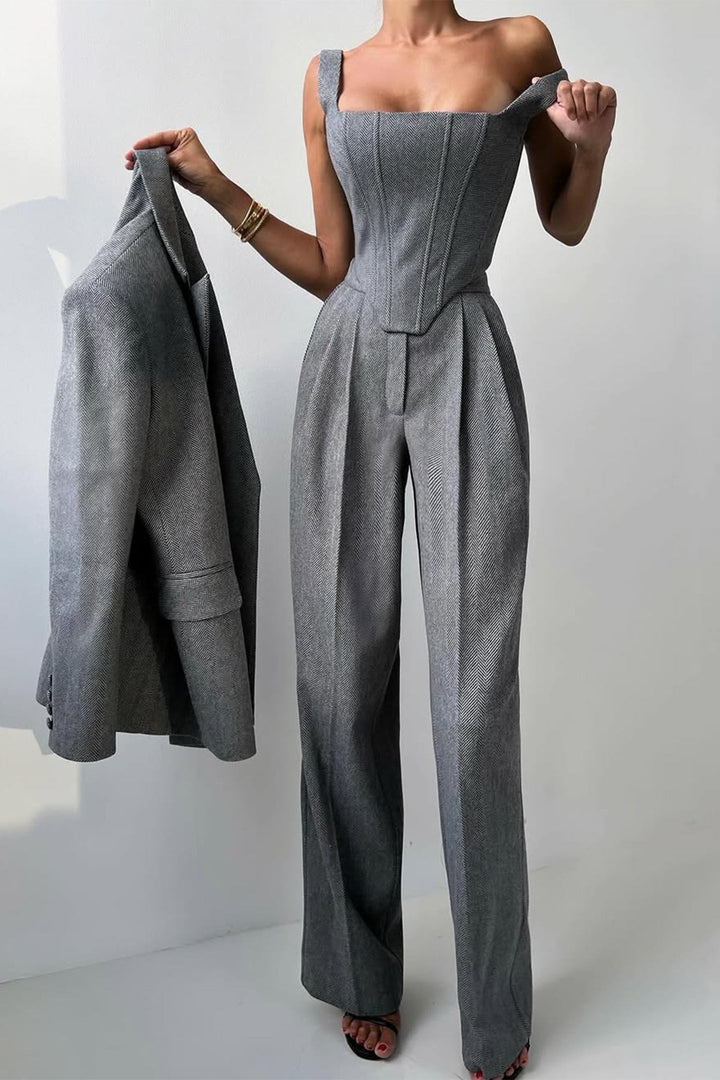+Eleanor | Women's Double-Breasted Three-Piece Blazer Set