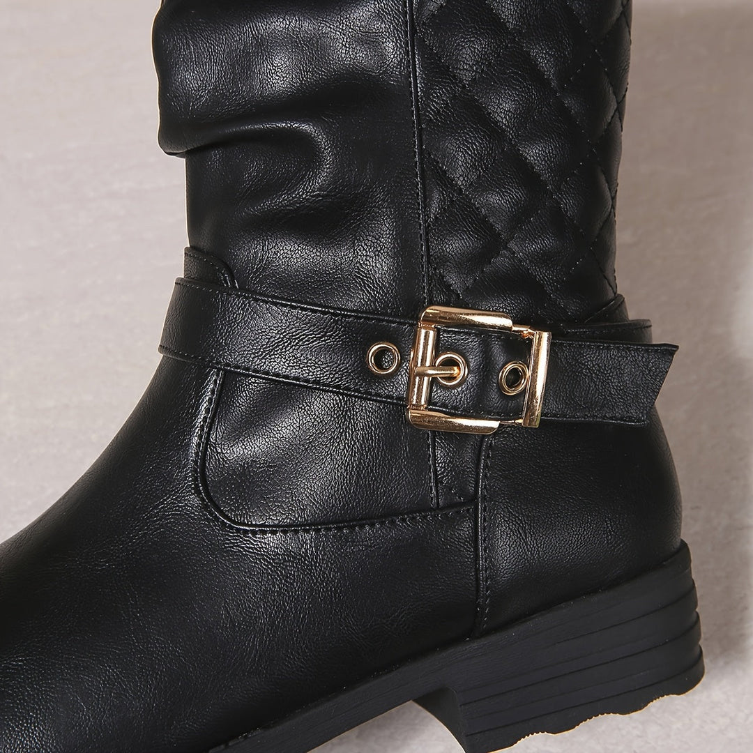 Mila | Comfortable and Timeless Mid-Calf Buckle Boots