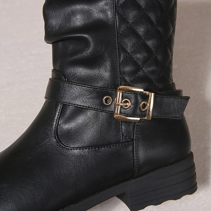 Mila | Comfortable and Timeless Mid-Calf Buckle Boots