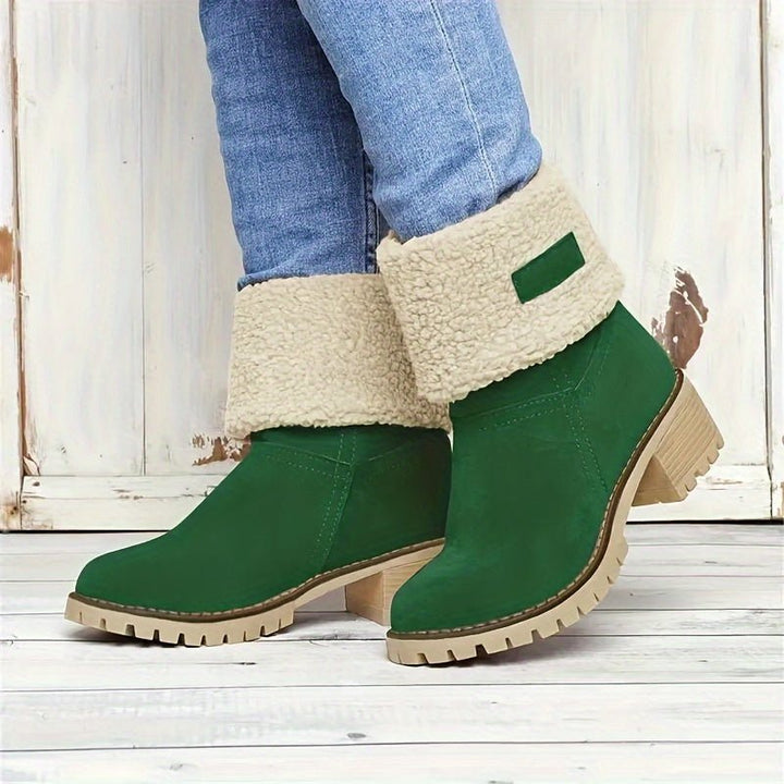 Elena | Cozy And Fleece-Lined Boots with Block Heel