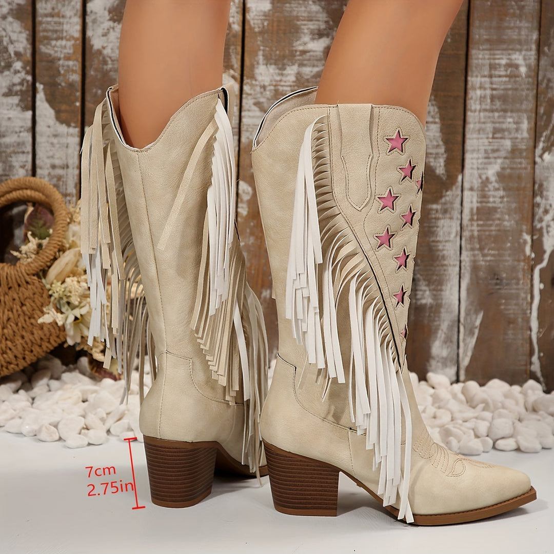 Harper | Fringe Wide Calf Western Cowboy Boots