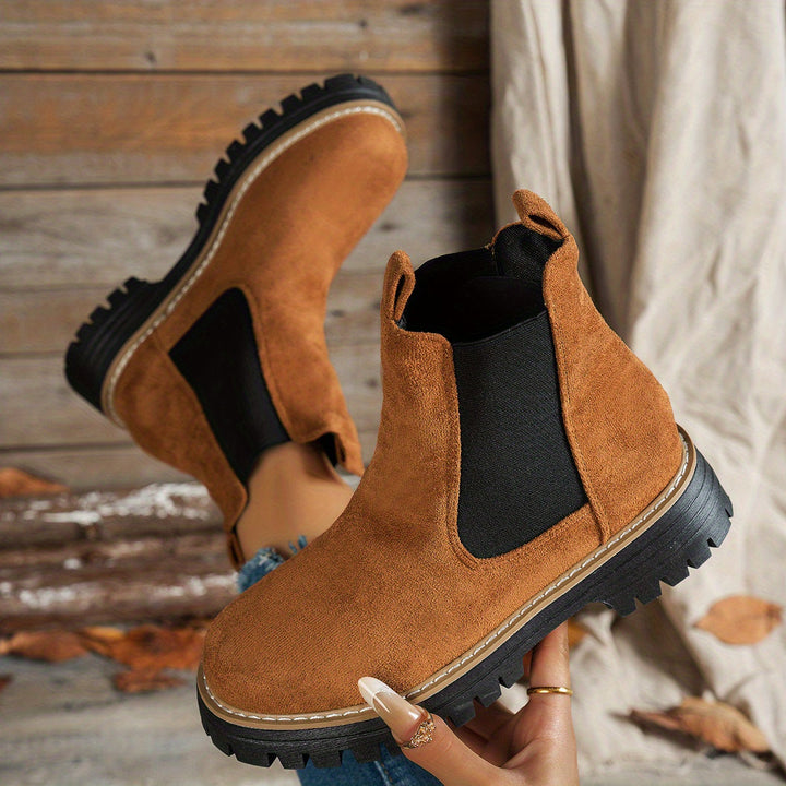 Olivia | Classic Chelsea Platform Ankle Boots