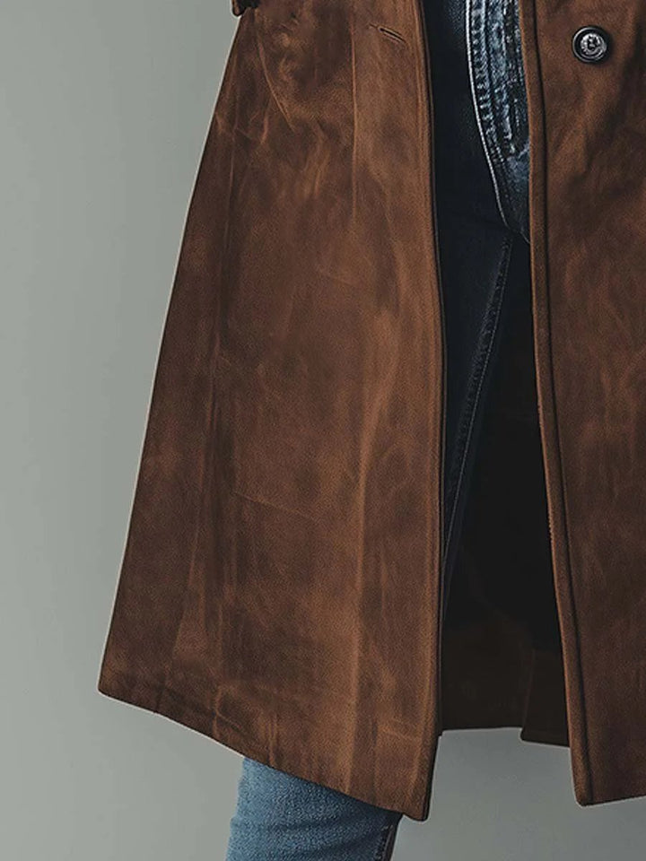 Olivia | Eleganter langer zweireihiger Trenchcoat