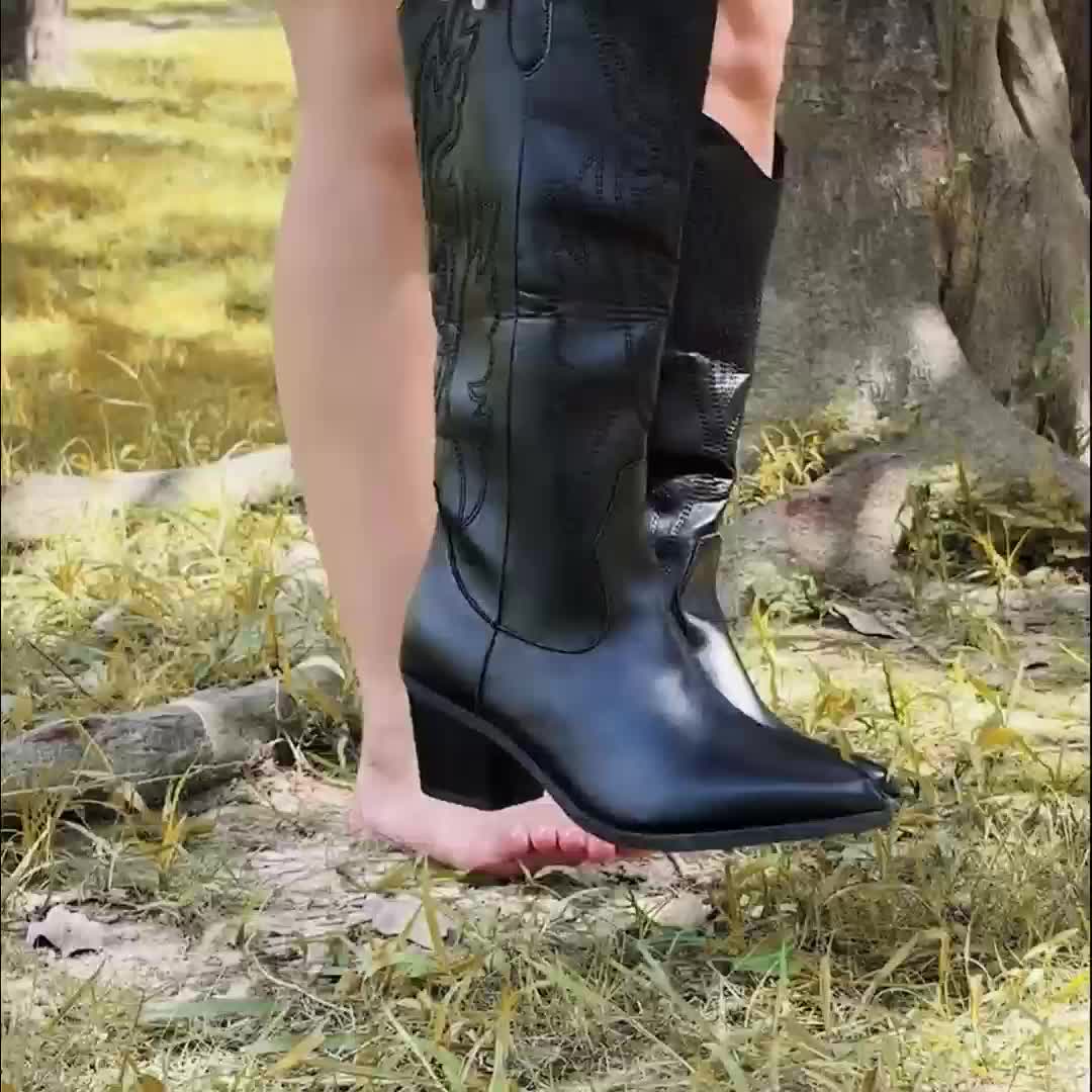 Valora | Wide-Calf Western Knee-High Cowboy Boots