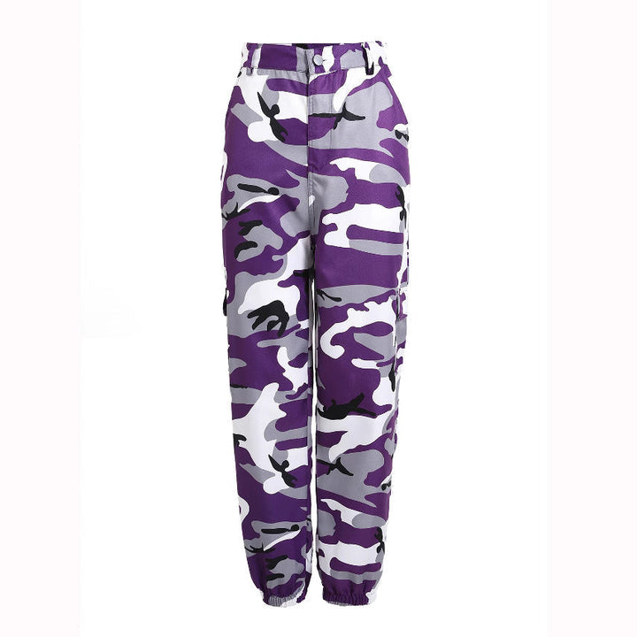 Lydia | Pantalon cargo camouflage audacieux et élégant