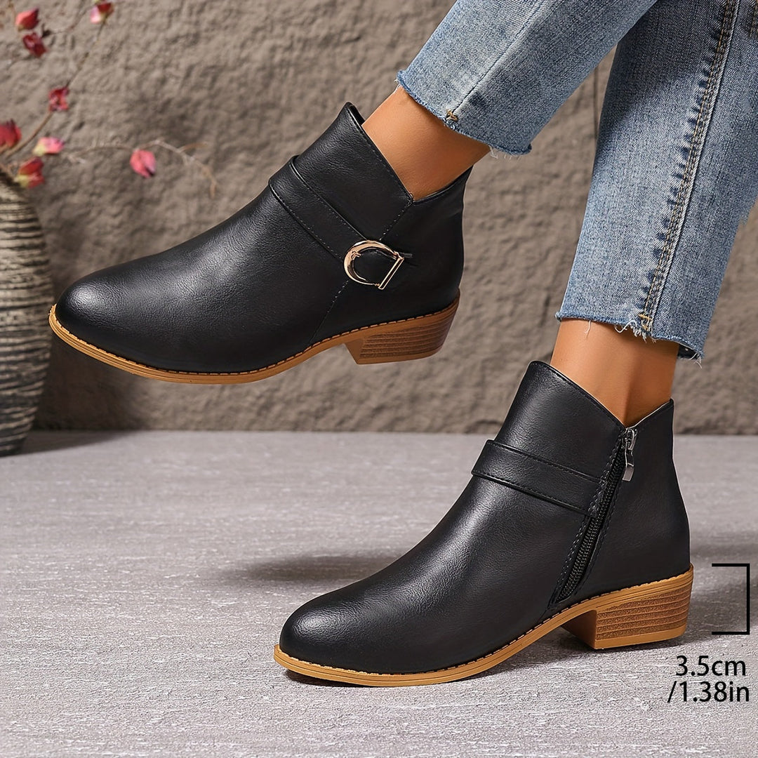 Eliana | Stylish Buckle-Strap Chelsea Ankle Boots