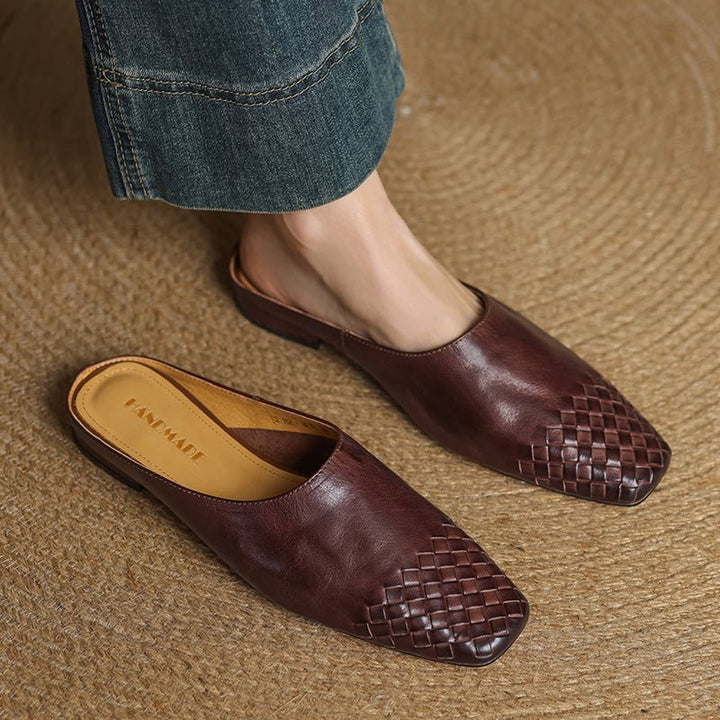 Grace | Mule eleganti e senza tempo in vera pelle intrecciata