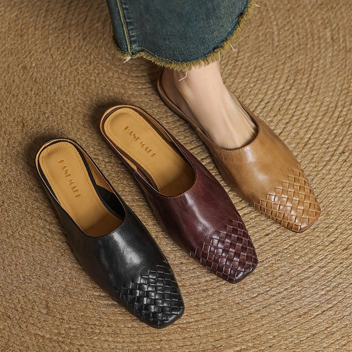 Grace | Mule eleganti e senza tempo in vera pelle intrecciata