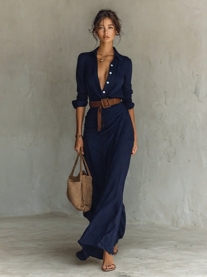 Isabella | Modern And Figure-Defining Long-Sleeved Maxi Dress