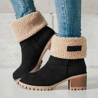 Elena | Cozy And Fleece-Lined Boots with Block Heel