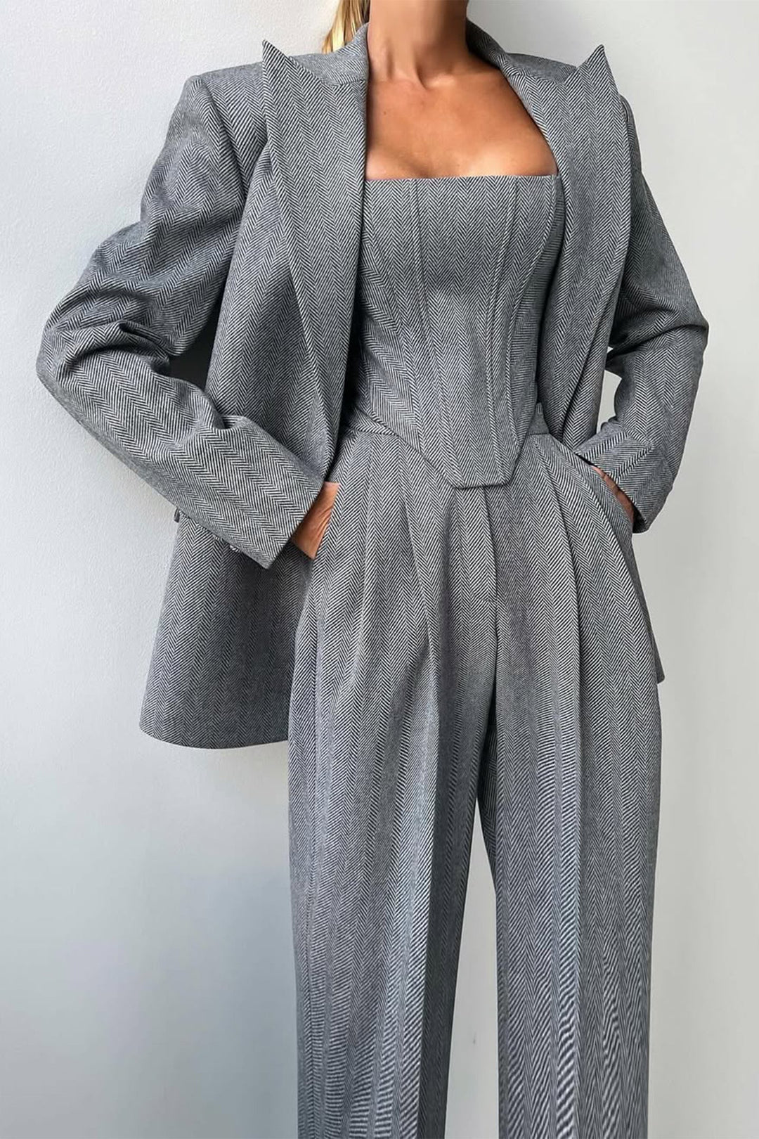 +Eleanor | Women's Double-Breasted Three-Piece Blazer Set