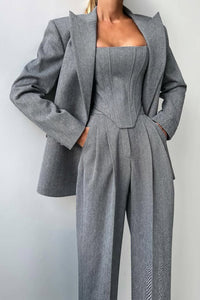 +Eleanor | Women's Double-Breasted Three-Piece Blazer Set