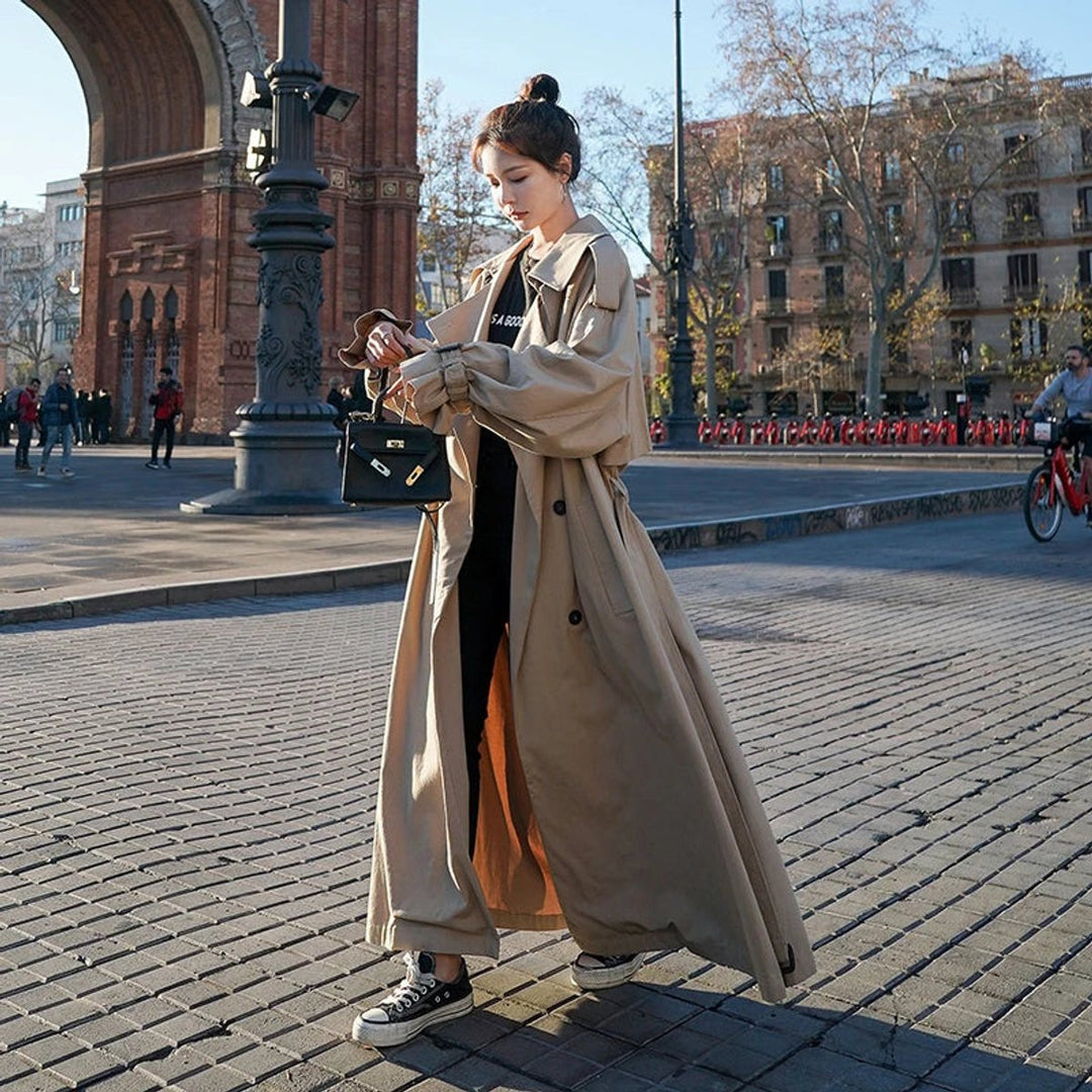 Camille | Trench-coat long oversize élégant avec ceinture à la taille
