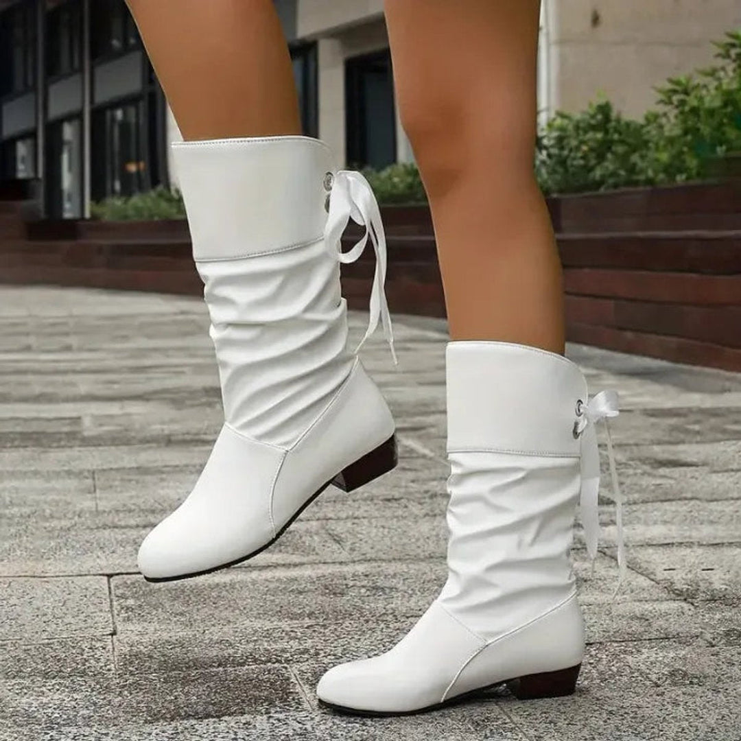 Alice | Slouchy Lace-Up Block-Heel Ankle Boots