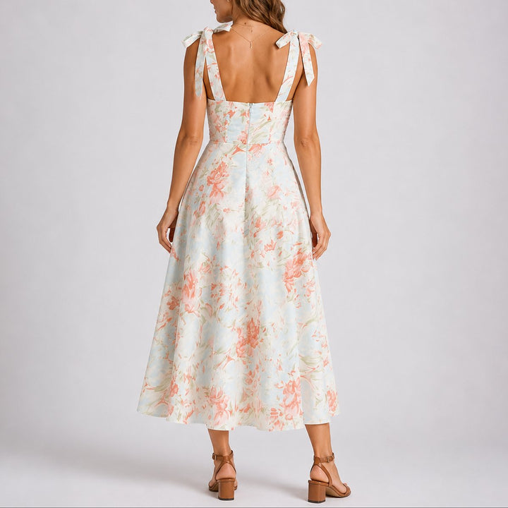 Seraphina | Romantic And Feminine Fall Wedding Floral Midi Dress